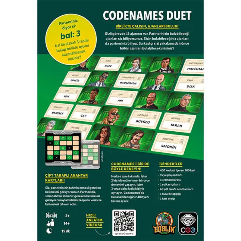 Codenames: Duet (Türkçe)