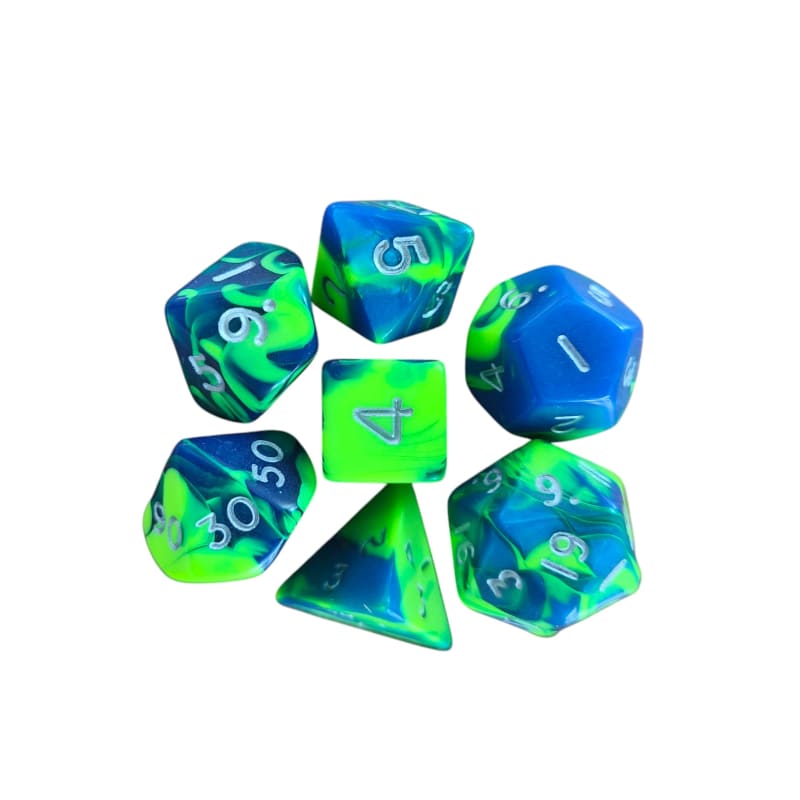 Toxic Standard Poly Dice Set (green&blue)