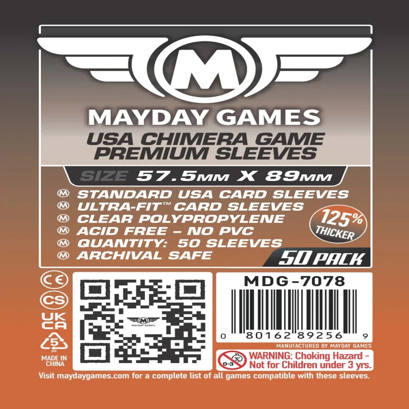 Mayday - Premium USA Chimera Game Sleeves - 57.5mm x 89mm - (50 Adet)