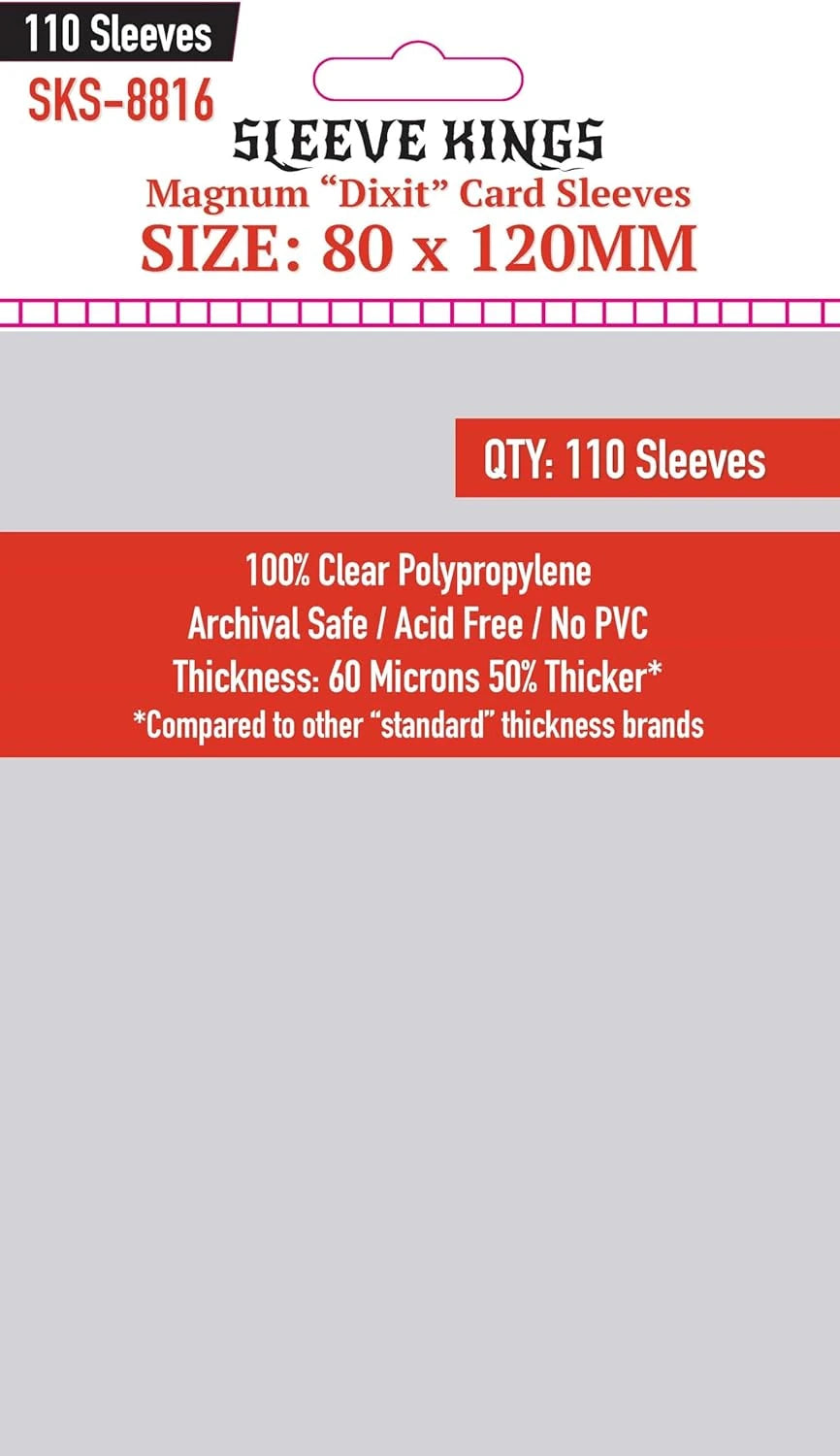 Sleeve Kings Magnum (Dixit) Card Sleeves - 80mmx120mm - (110 Adet), 60 Microns
