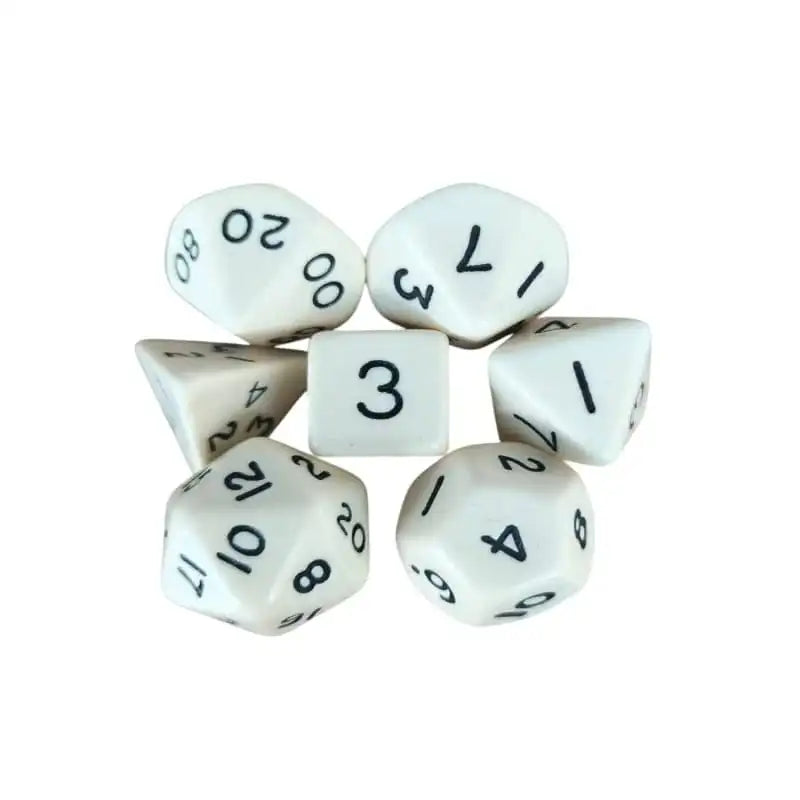 Opaque Standard Poly Dice Set (white)