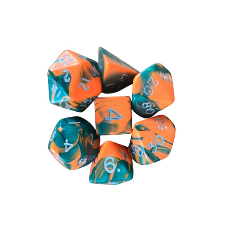 Toxic Standard Poly Dice Set (orange&green)