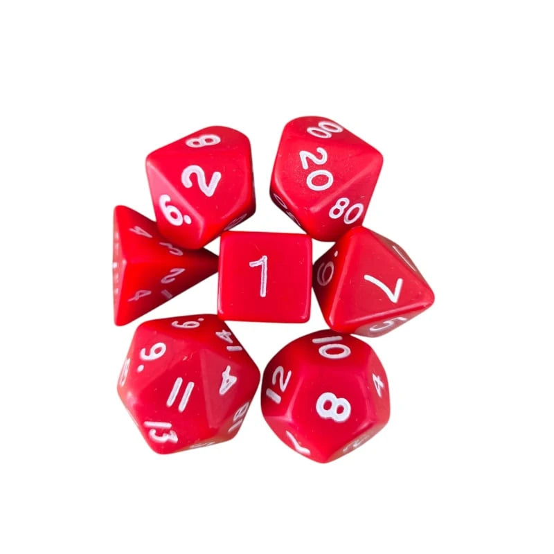 Opaque Standard Poly Dice Set (red)
