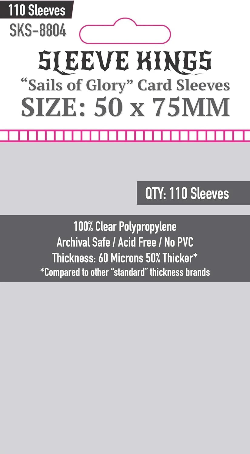 Sleeve Kings (Sails of Glory) Card Sleeves - 50mmx75mm - (110 Adet), 60 Microns