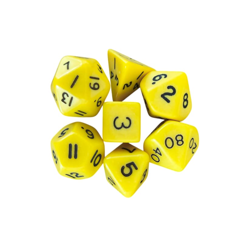 Opaque Standard Poly Dice Set (yellow)