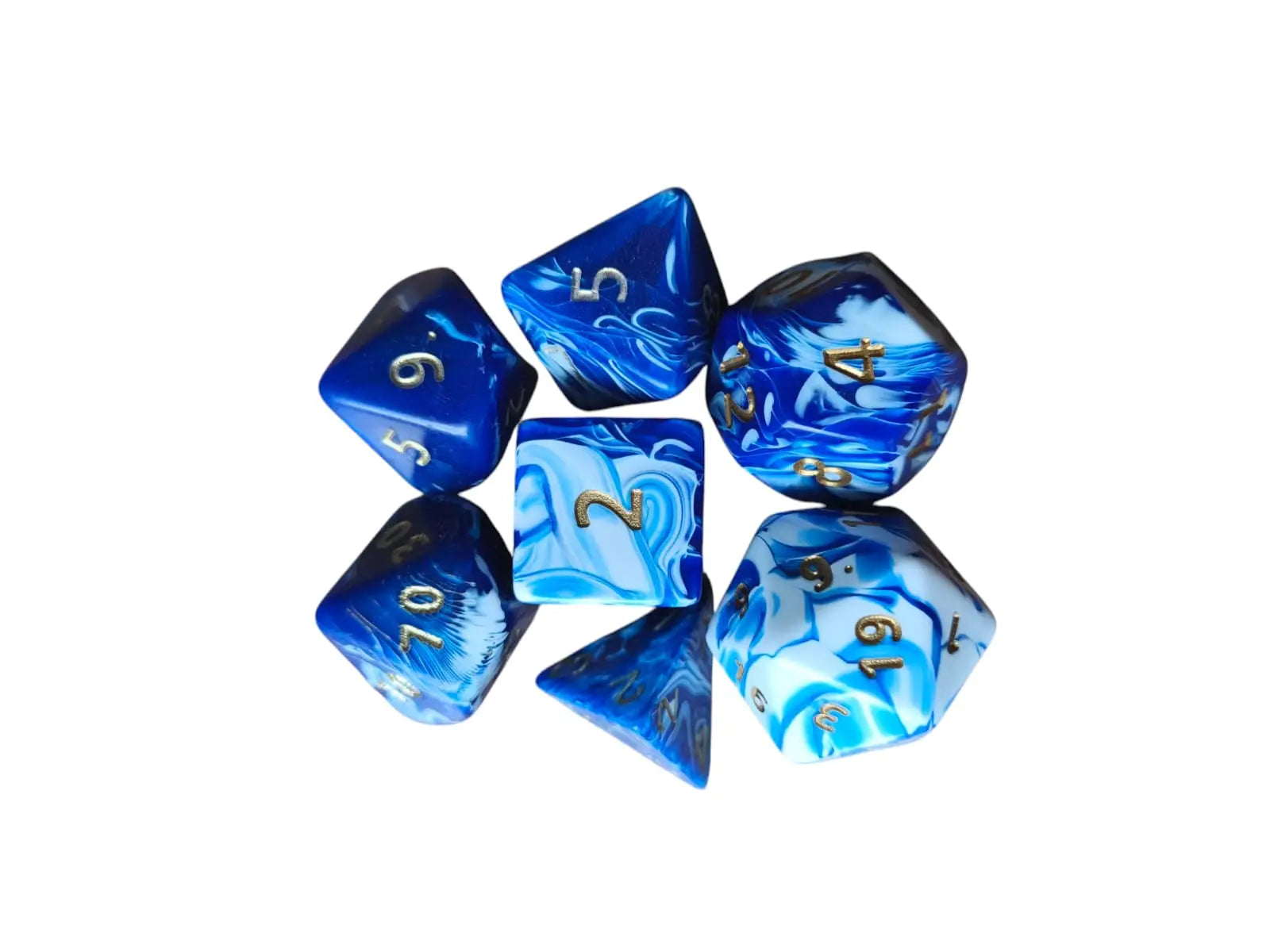 Marble Jumbo Poly Dice (blue)