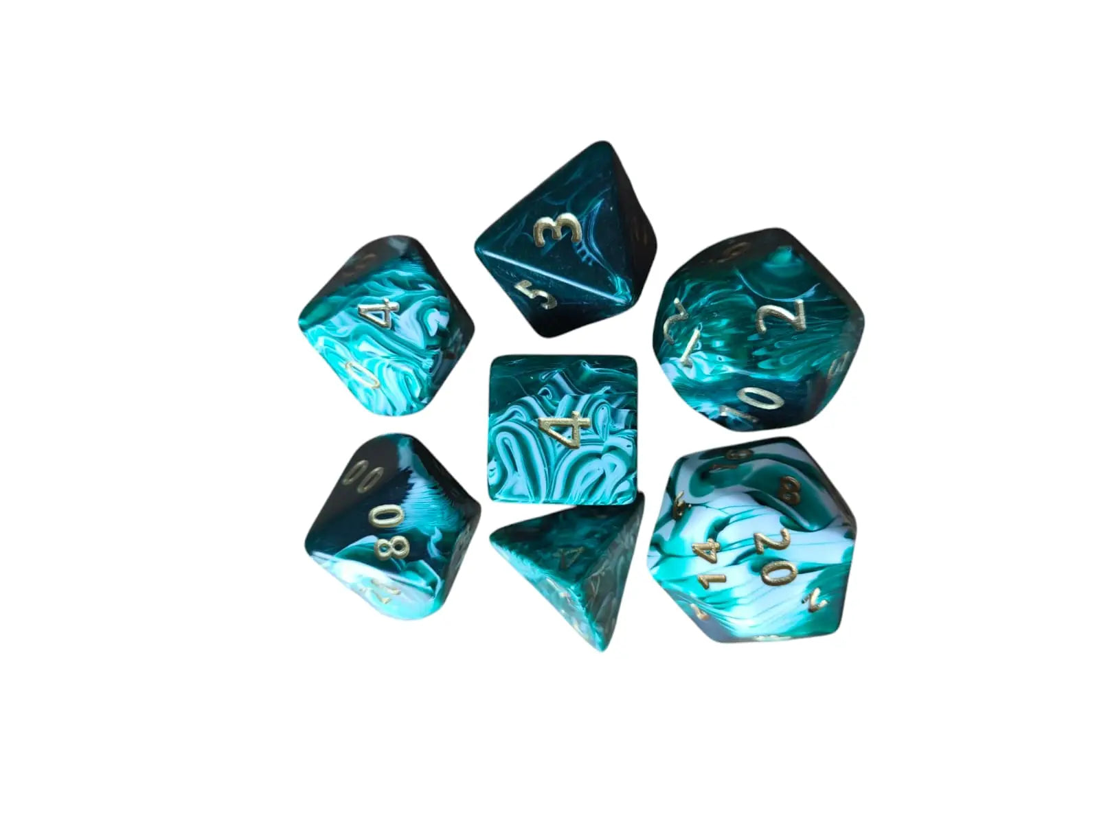 Marble Jumbo Poly Dice (green)