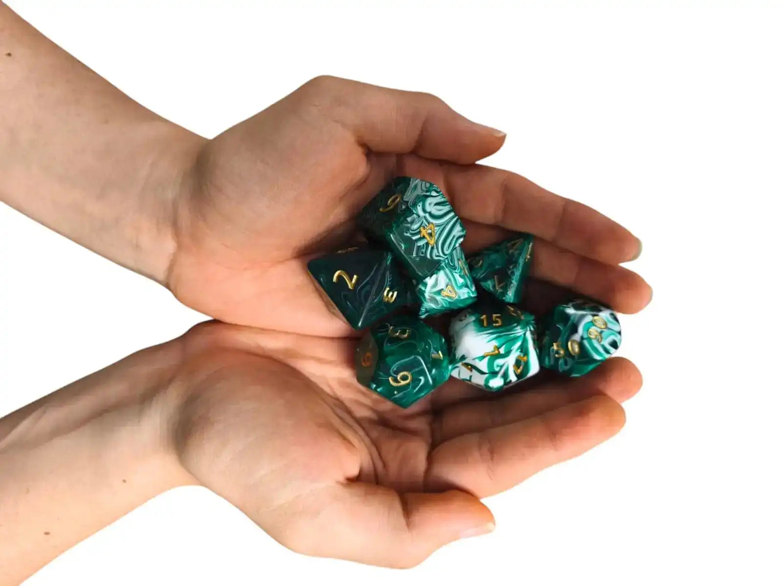 Marble Jumbo Poly Dice (green)
