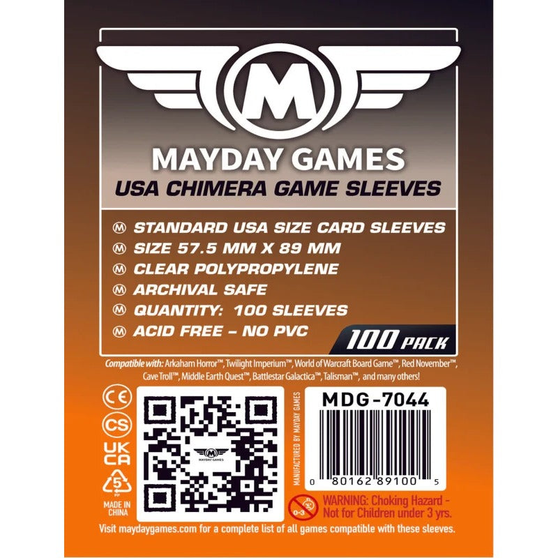Mayday - USA Chimera Game Sleeves - 57.5mm x 89mm - (100 Adet)