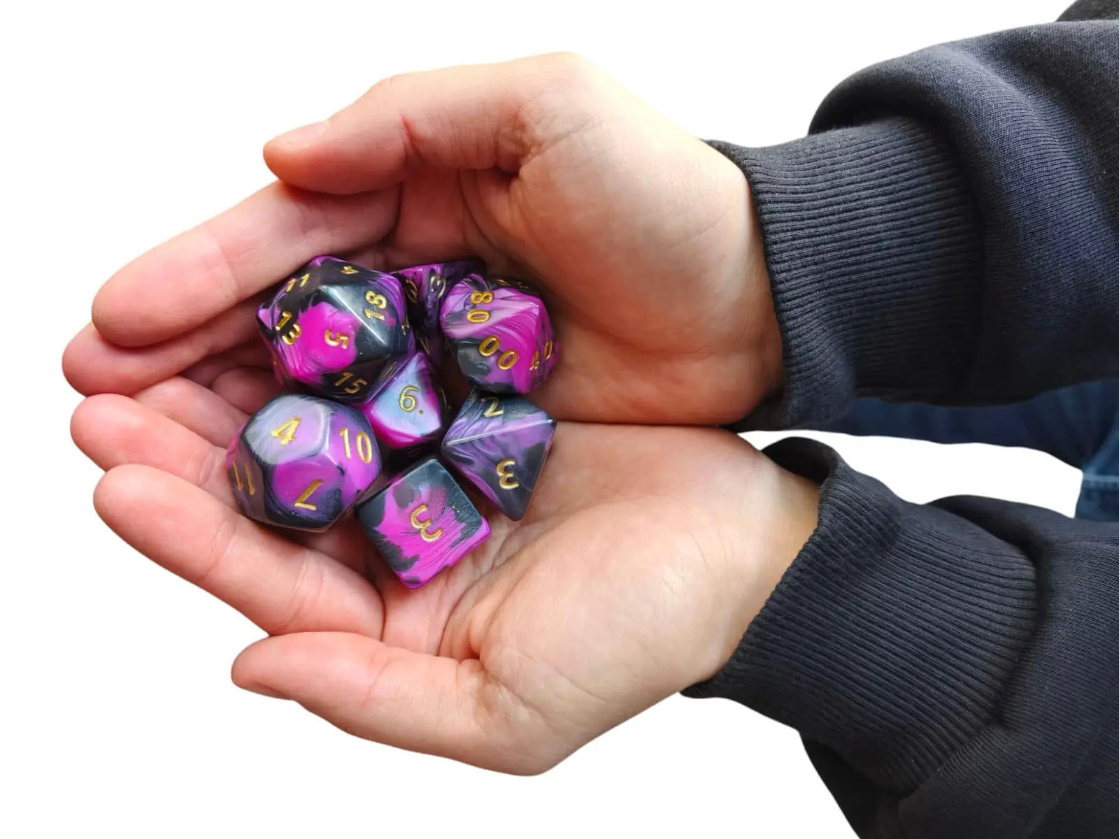 Toxic Jumbo Poly dice Set (pink&black)