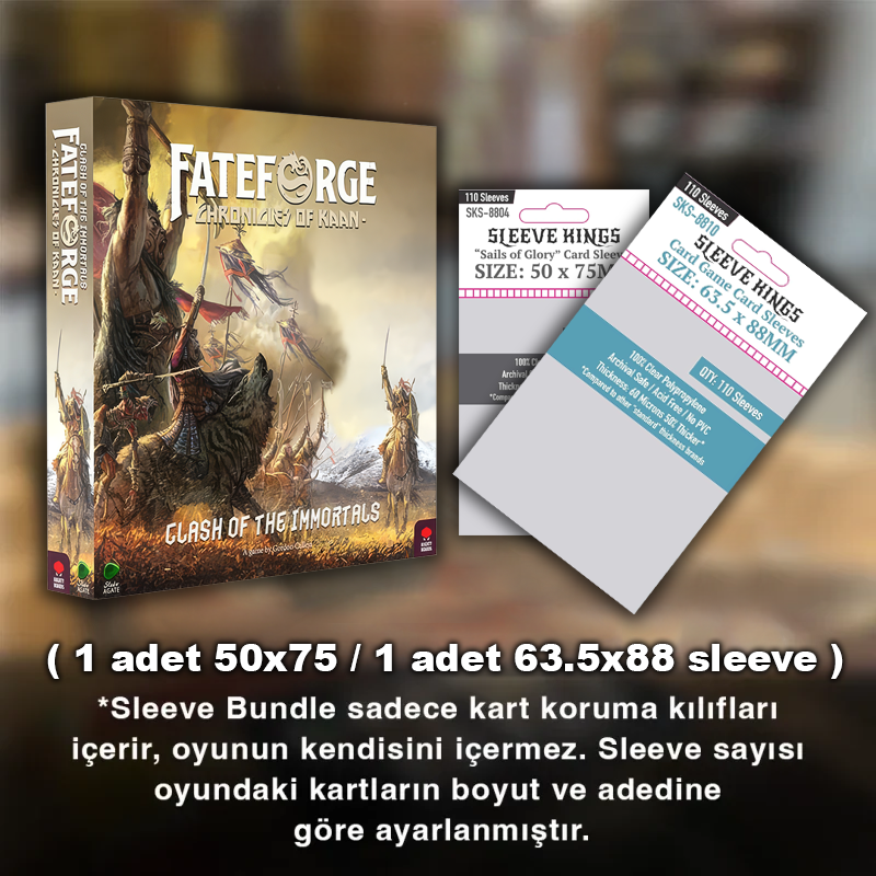 Fateforge: Chronicles of Kaan: Clash of the Immortals Ek Paketi Sleeve Seti