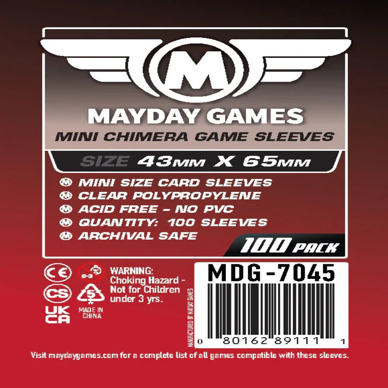 Mayday - Mini Chimera Game Sleeves - 43mm x 65mm - (100 Adet)