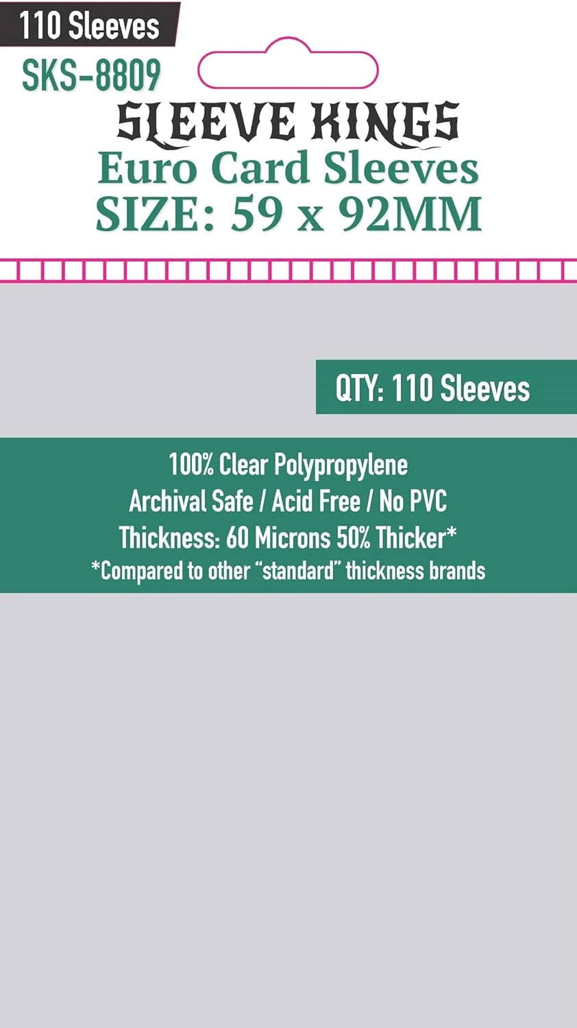 Sleeve Kings Euro Card Sleeves - 59mmx92mm - (110 Adet), 60 Microns