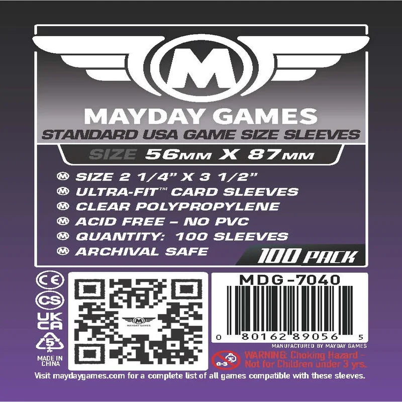 Mayday - Standard USA Game Size Sleeves - 56mm x 87mm - (100 adet)