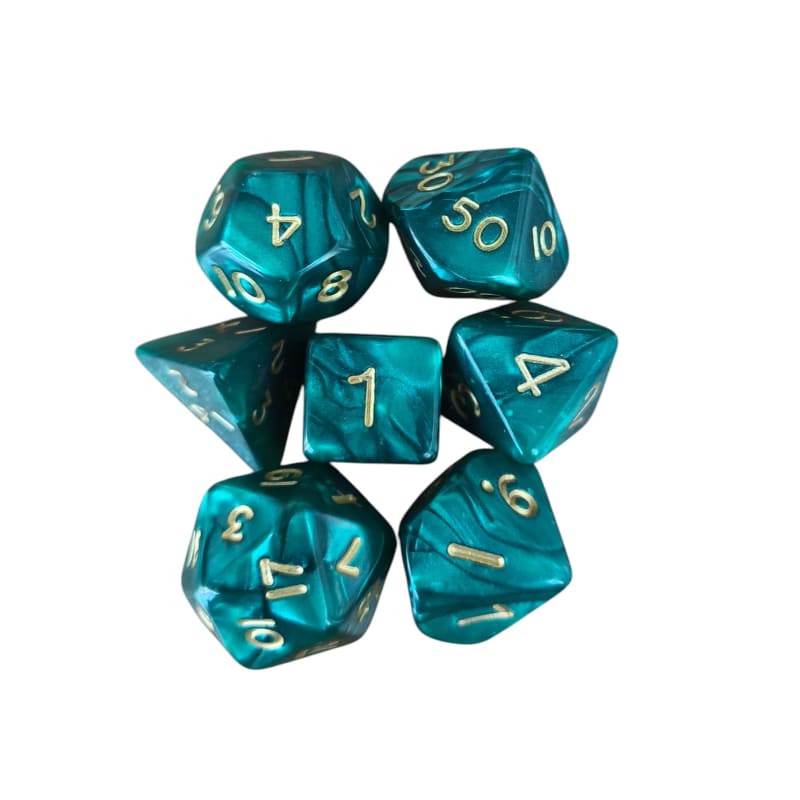 Pearl Standard Poly Dice Set (green)