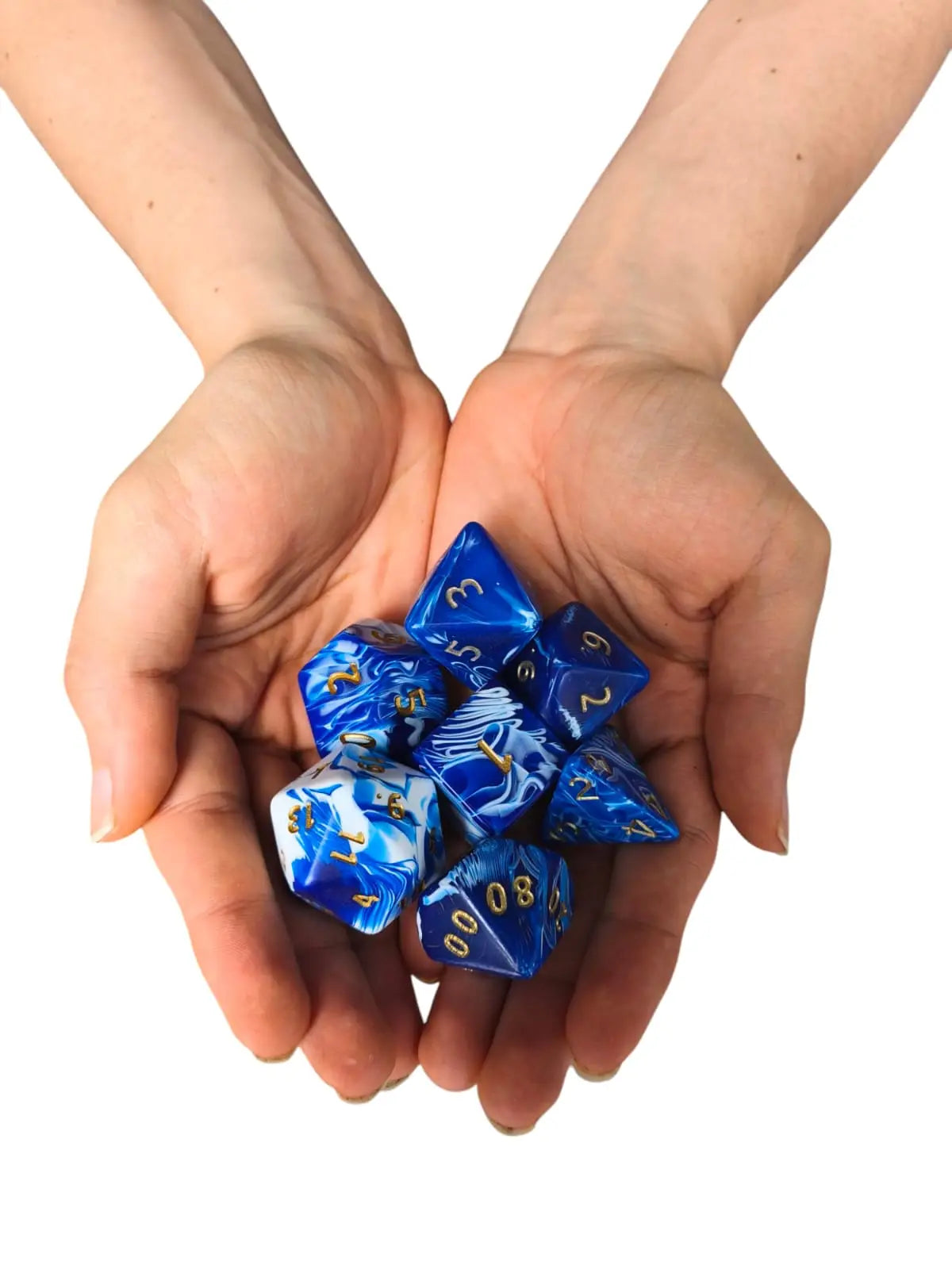 Marble Jumbo Poly Dice (blue)
