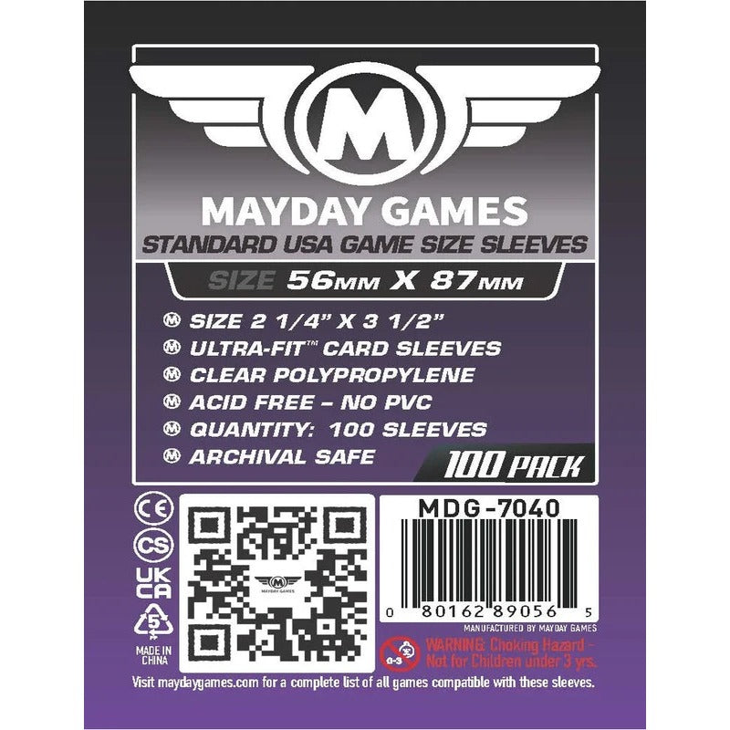 Mayday - Standard USA Game Size Sleeves - 56mm x 87mm - (100 adet)
