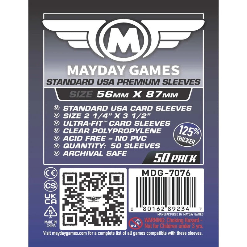 Mayday - Premium USA Board Game Sleeves - 56mm x 87mm - (50 Adet)