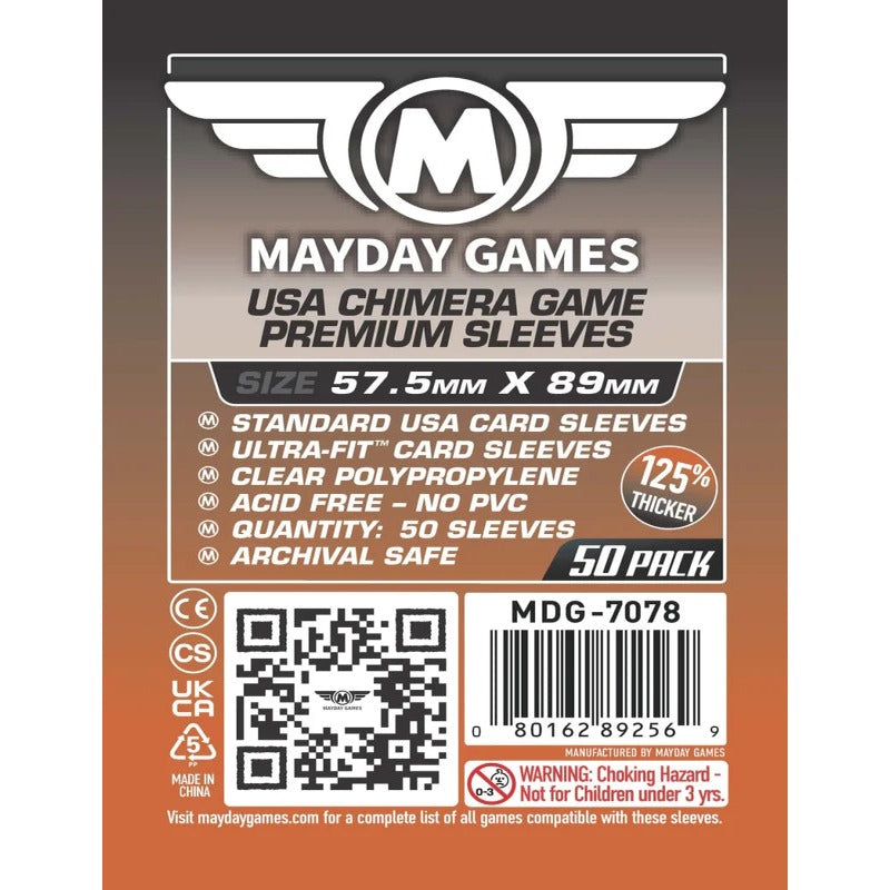 Mayday - Premium USA Chimera Game Sleeves - 57.5mm x 89mm - (50 Adet)