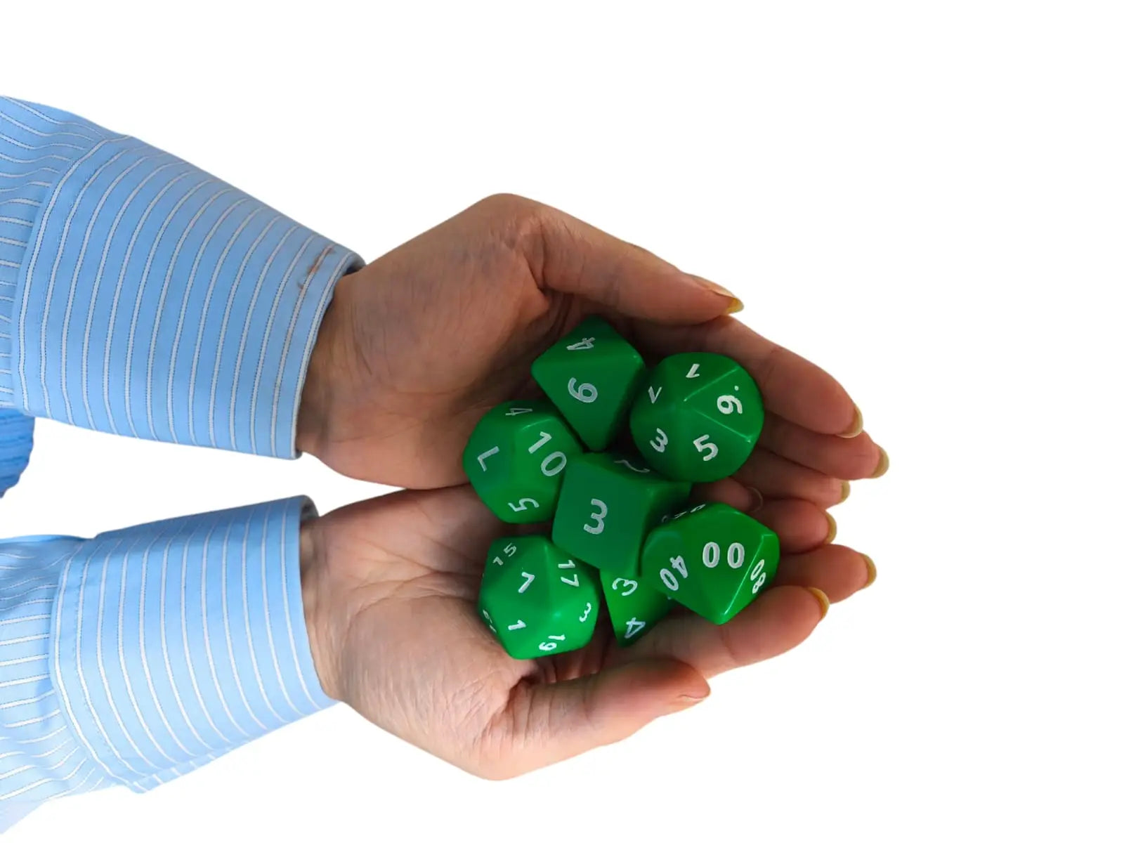 Opaque Jumbo Poly Dice (green)