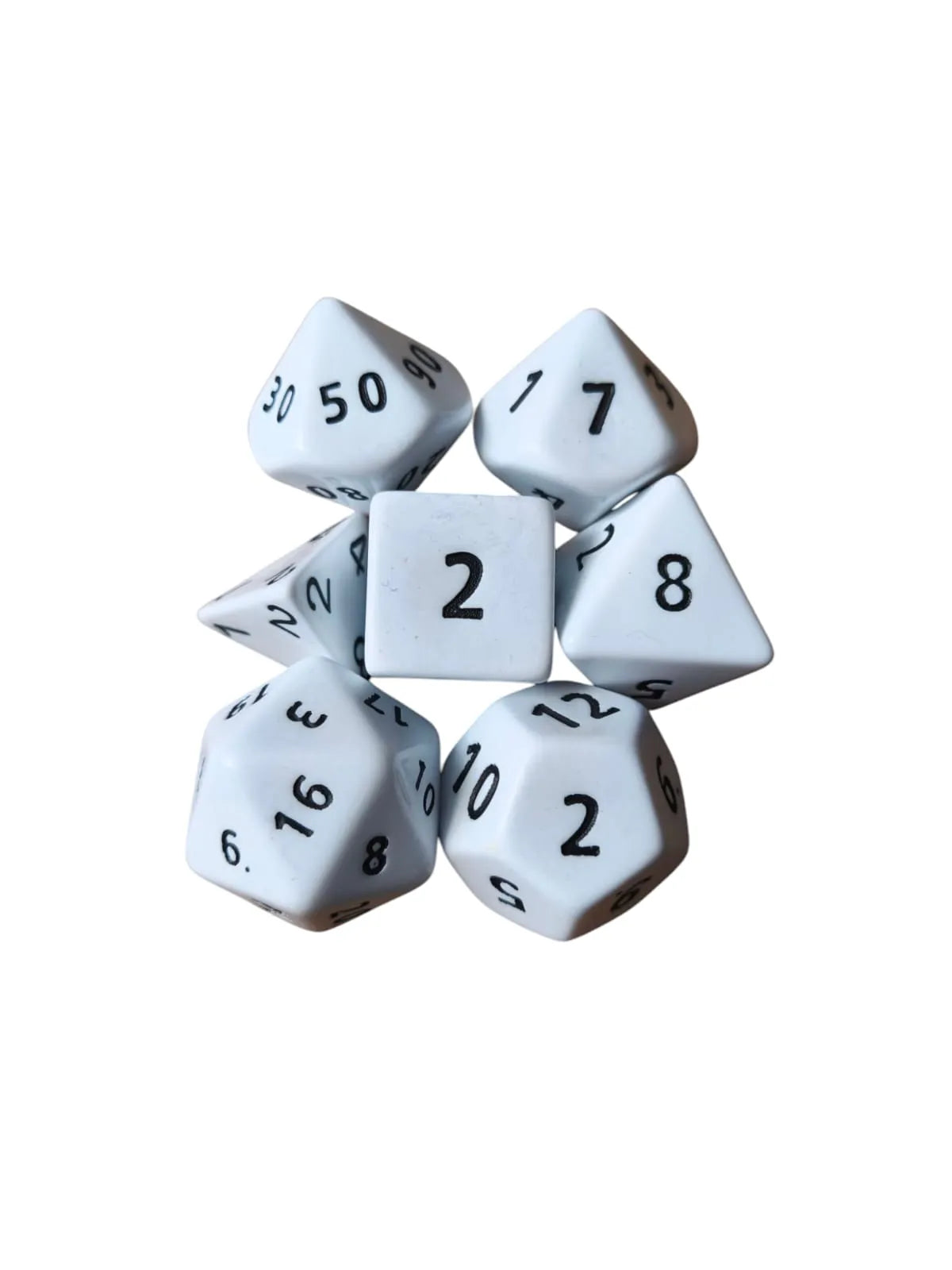 Opaque Jumbo Poly Dice (white)