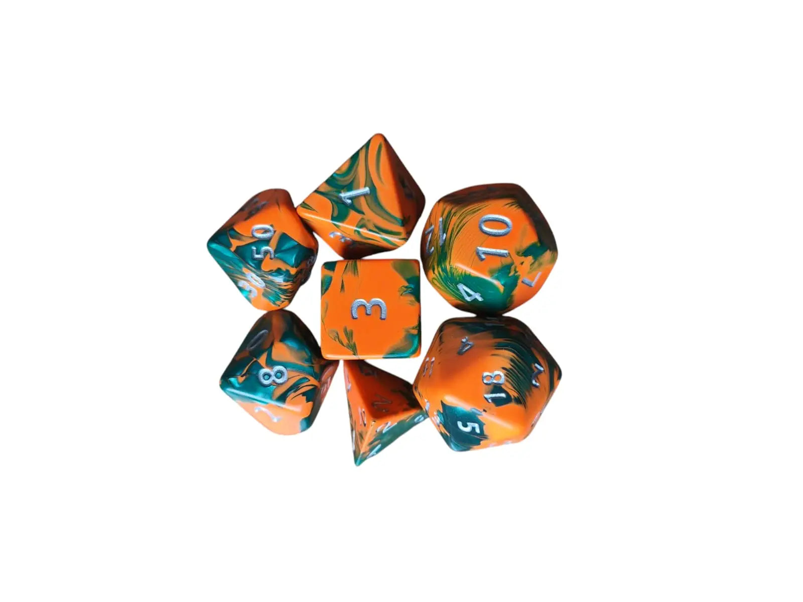 Toxic Jumbo Poly dice Set (orange&green)