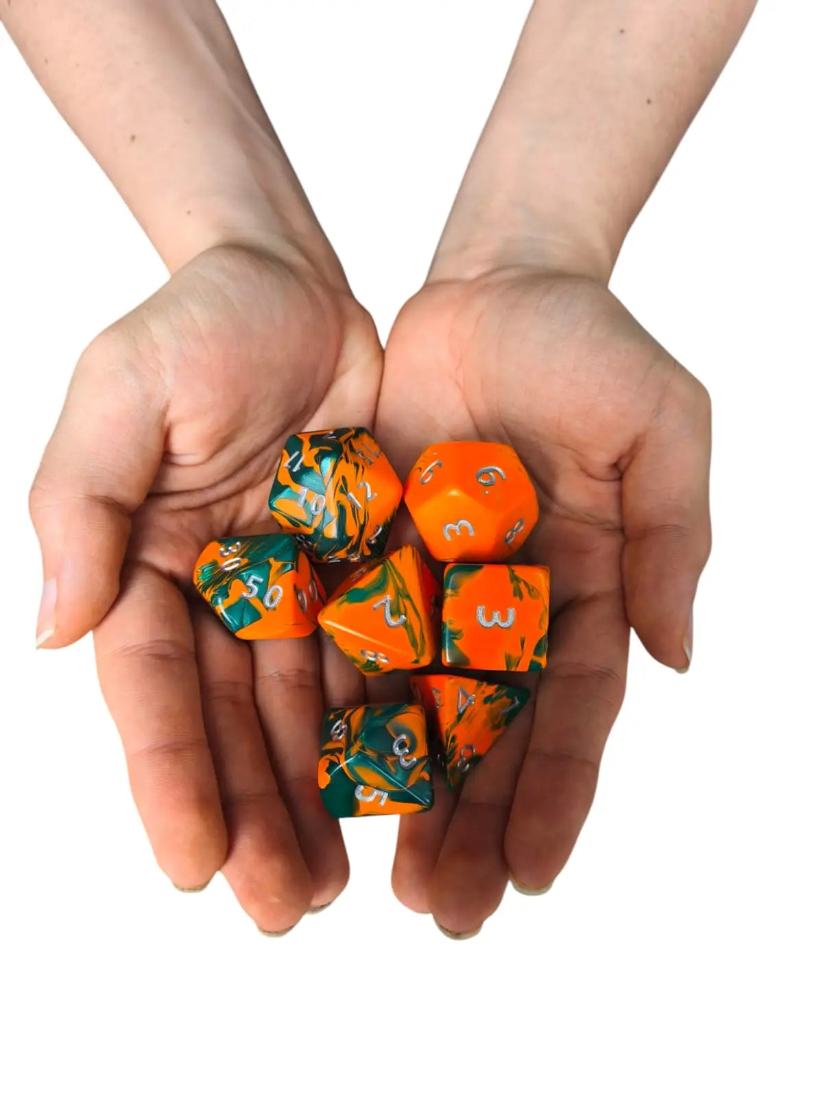 Toxic Jumbo Poly dice Set (orange&green)
